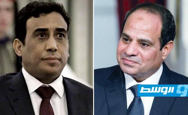 السيسي يؤكد للمنفي دعم مصر جهود الليبيين على الأصعدة الاقتصادية والأمنية والعسكرية