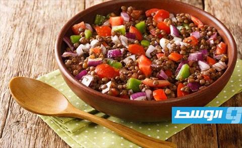سلطة عدس لبنانية بزيت الزيتون