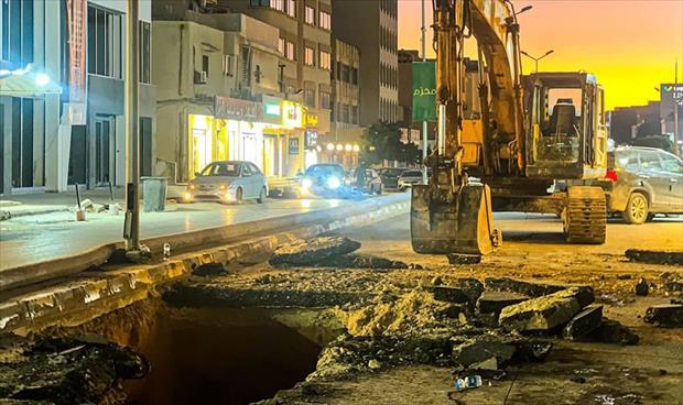 قرب انتهاء صيانة هبوط الطريق العام بقرقارش
