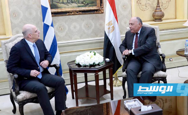 شكري يبحث الوضع في ليبيا مع أبوالغيط ووزيري خارجية اليونان وإيطاليا
