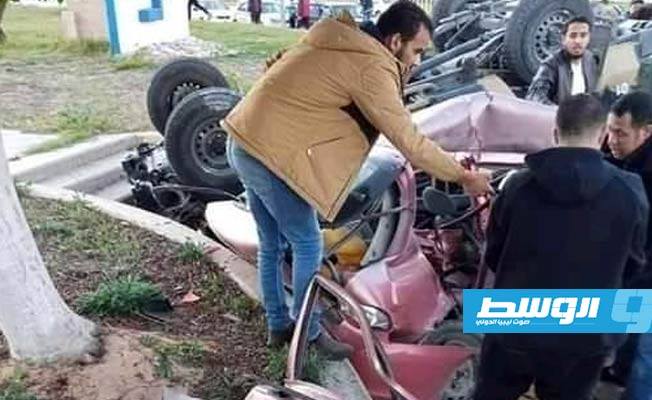 مصرع رجل وزوجته جراء حادث تصادم مروع وسط سرت