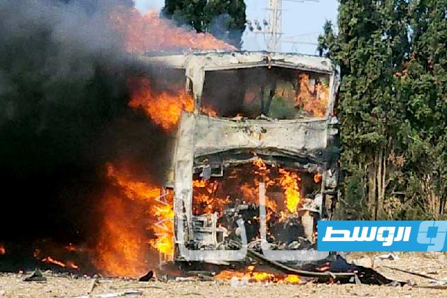 إصابات واشتعال حافلات في تل أبيب جراء الضربة الإيرانية
