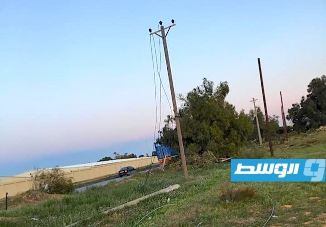 سرقة أسلاك من خط الكهرباء أبوهادي الحنيوة في سرت