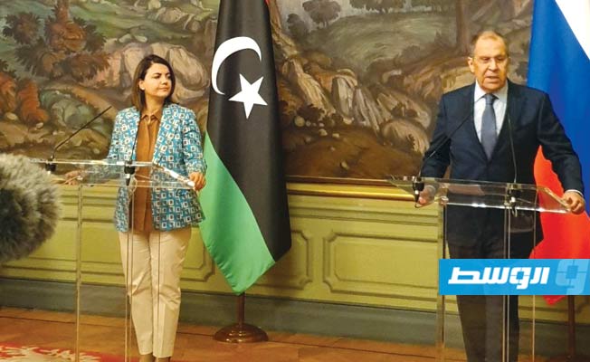 المنقوش ولافروف يبحثان استئناف عمل اللجنة الحكومية المشتركة