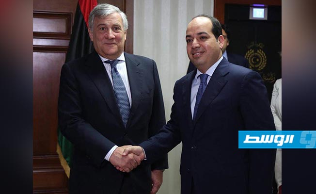 تاجاني خلال لقائه معيتيق: ليبيا شريك أساسي للاتحاد الأوروبي في حوض المتوسط