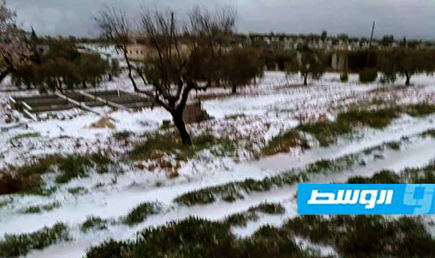 أمطار غزيرة وتساقط للثلوج في ترهونة (الصور)