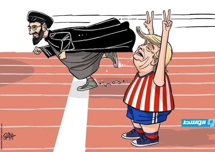 كاريكاتير خيري - ترامب يقول إن الاتفاق مع إيران انتصار للولايات المتحدة